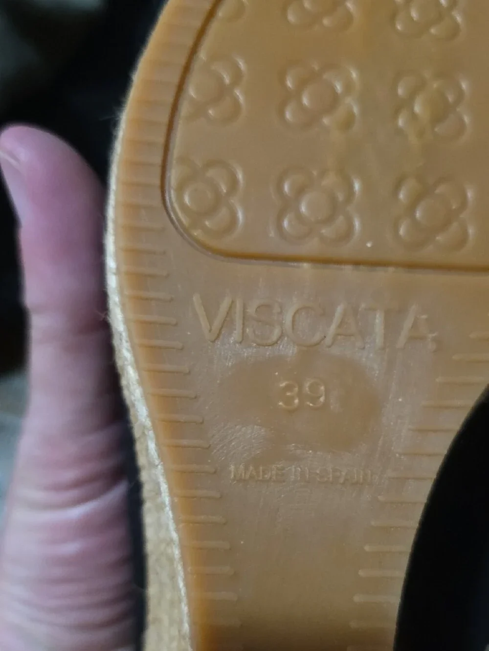 Viscata Black Espadrille Wedge Mule